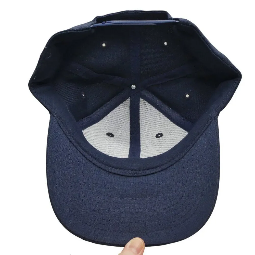 Vintage Nissin Hawaiian Firefighter Navy Blue Snapback Hat Adjustable Cap